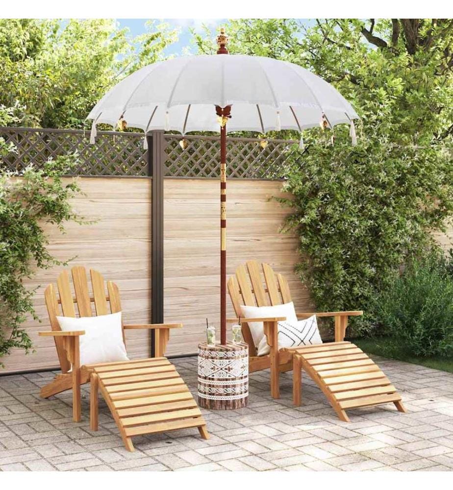vidaXL Parasol balinais avec base Crème 185 x 185 x 260 cm