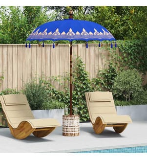 vidaXL Parasol balinais avec base Bleu 185 x 185 x 260 cm