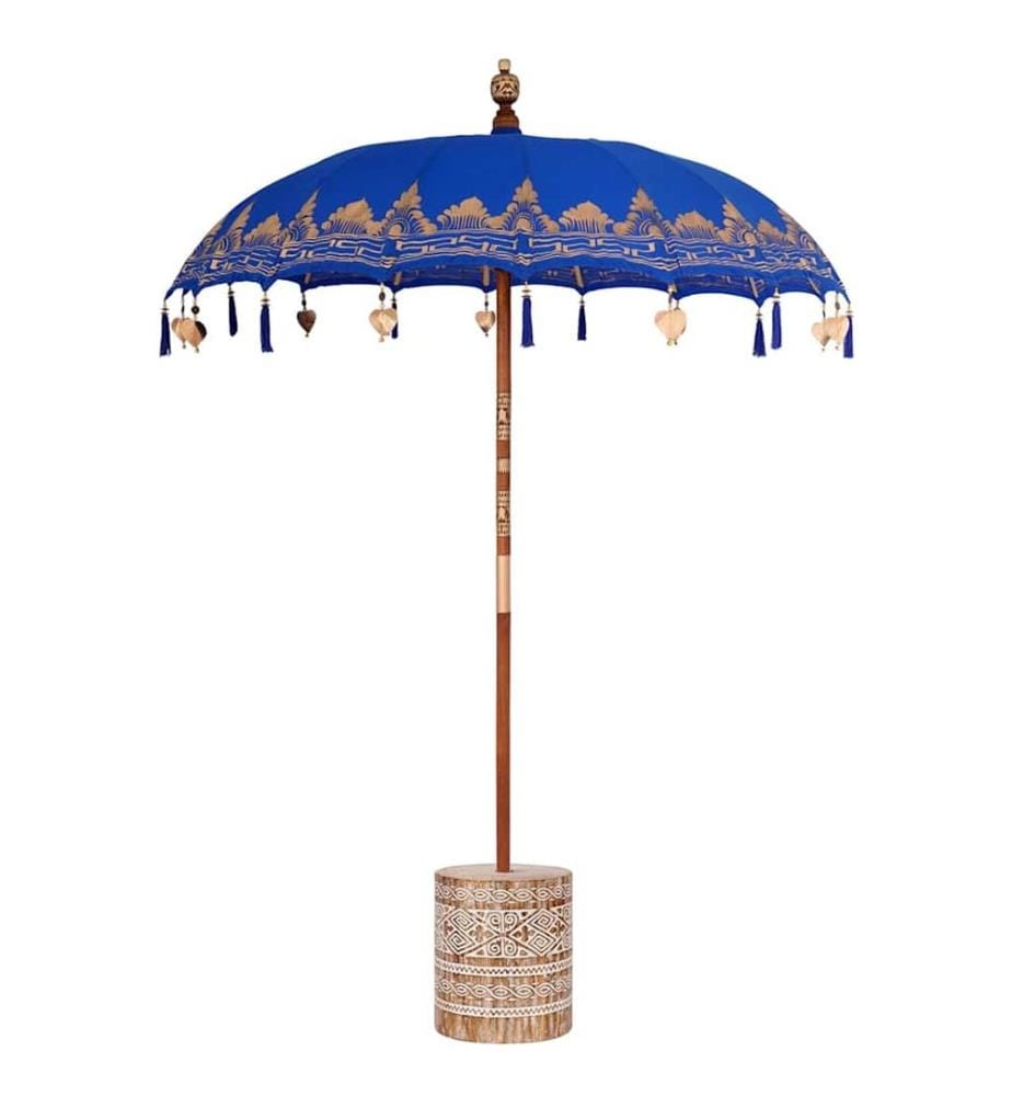 vidaXL Balinesischer Sonnenschirm Blau 180-190 cm