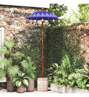 vidaXL Parasol balinais avec base Bleu 95 x 95 x 260 cm