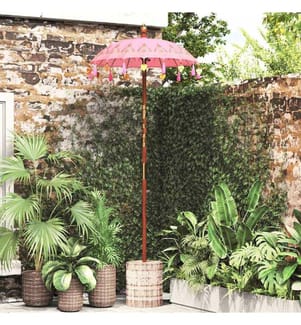 vidaXL Parasol balinais avec base Rose 95 x 95 x 260 cm
