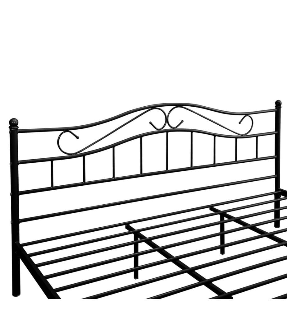 Letto in metallo Florenz 180x200 cm con materasso a molle fredde nero