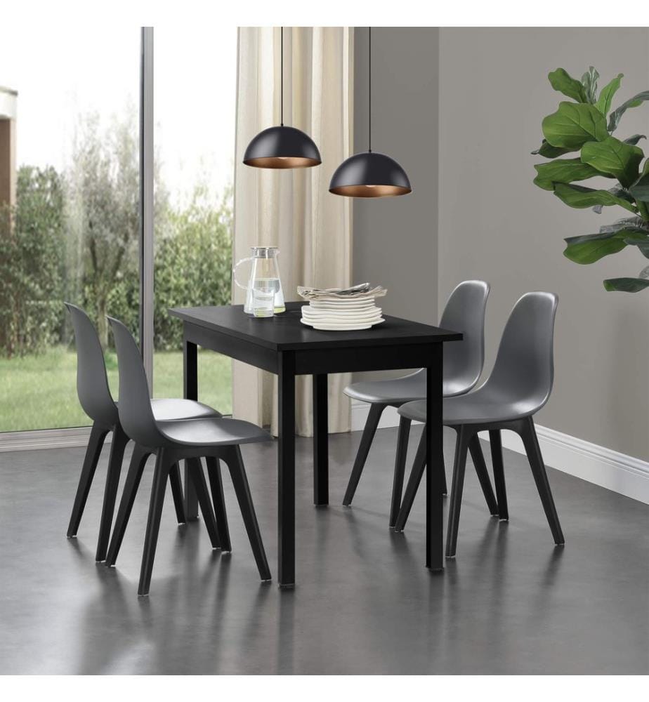 Sedia da pranzo Brevik set di 2 83x54x48 cm Grigio Nero