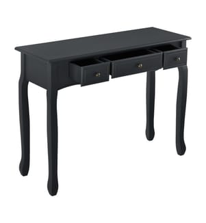 Tavolo consolle staghorn 100x35x78 cm con 3 cassetti nero