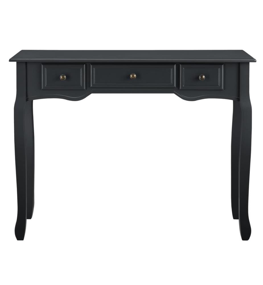 Table console Hirschhorn 100x35x78 cm avec 3 tiroirs noir