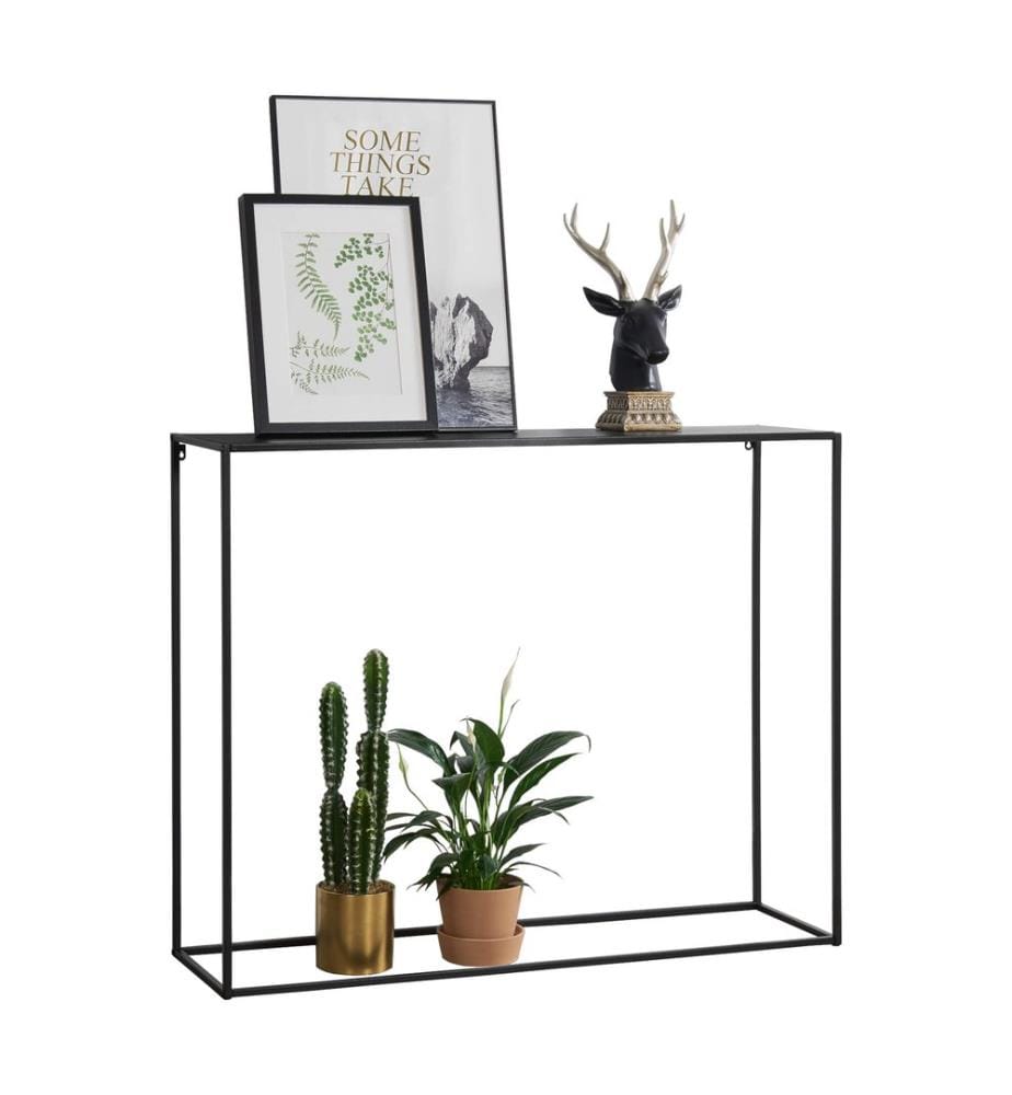 Table console Malvarrosa 92x115x32 cm Résistant aux rayures Métal Noir