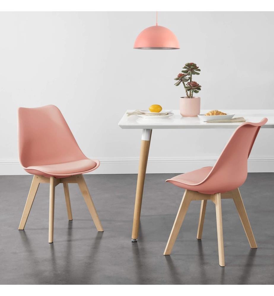 Sedia da pranzo Fläten Set di 2 81x49 cm Rosé in similpelle PU