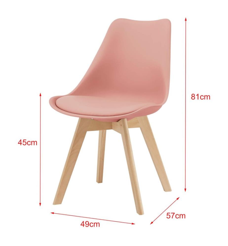 Sedia da pranzo Fläten Set di 2 81x49 cm Rosé in similpelle PU