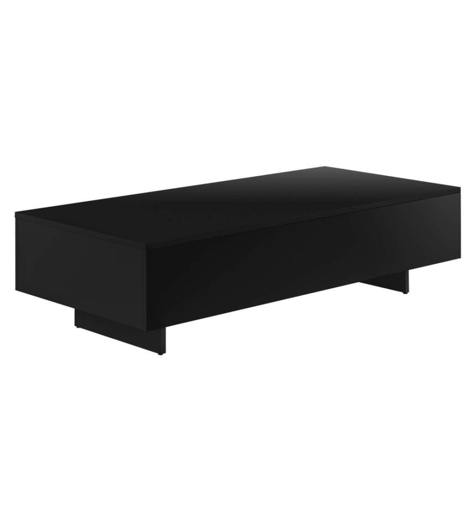 Table basse Lärketorp 115x55x31 cm noir brillant