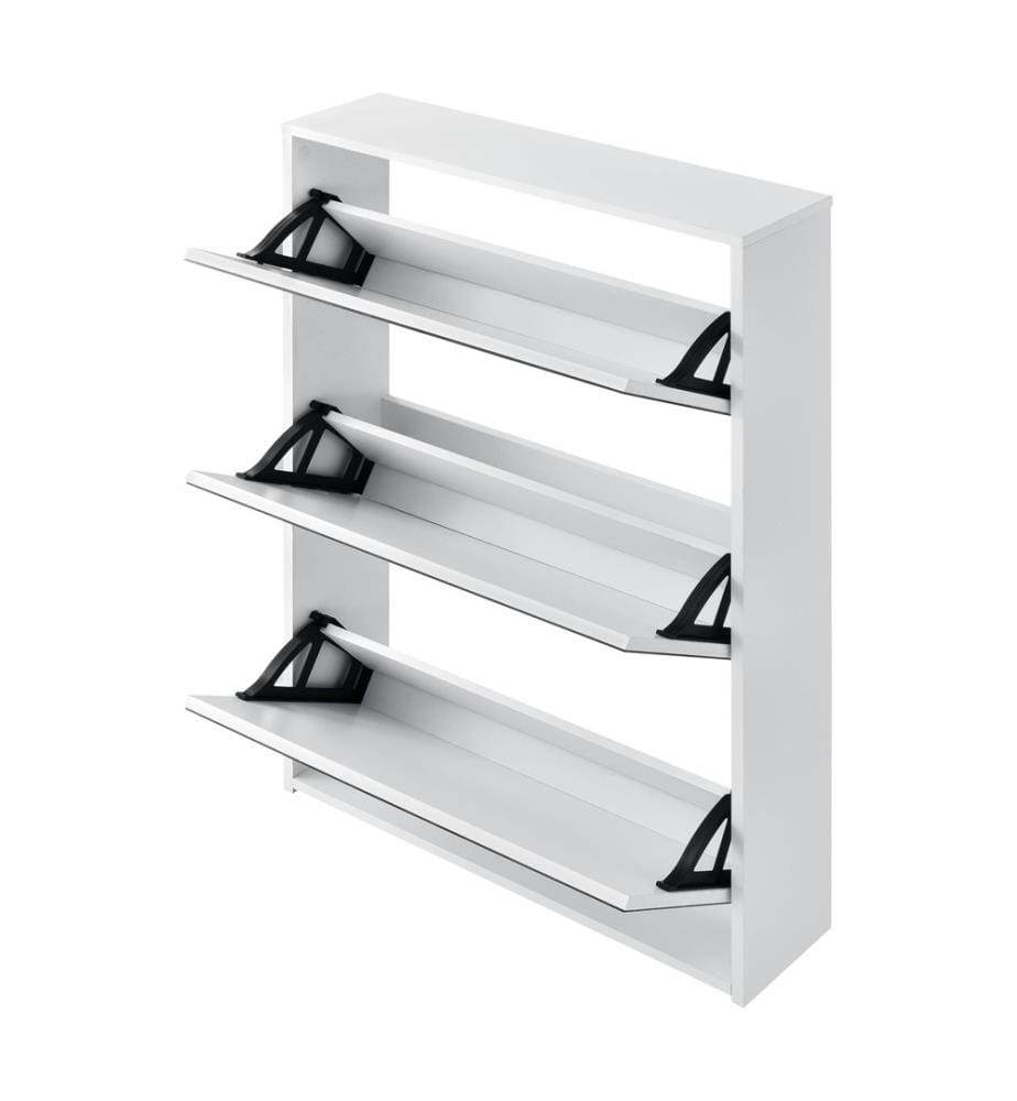 Boite à chaussures Vogar avec 3 abattants Blanc