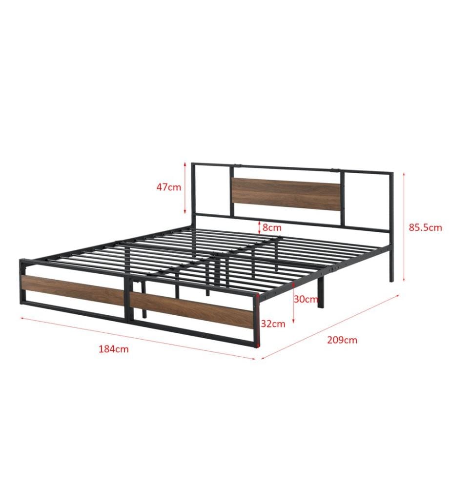 Letto Villach in metallo 180x200 cm con materasso a molle fredde