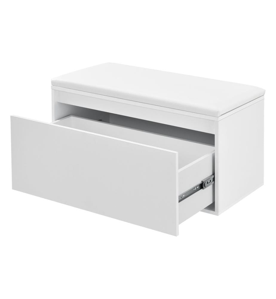 Banc Degerfors 80x39x45 cm avec tiroir Blanc