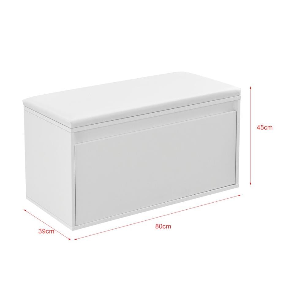 Banc Degerfors 80x39x45 cm avec tiroir Blanc