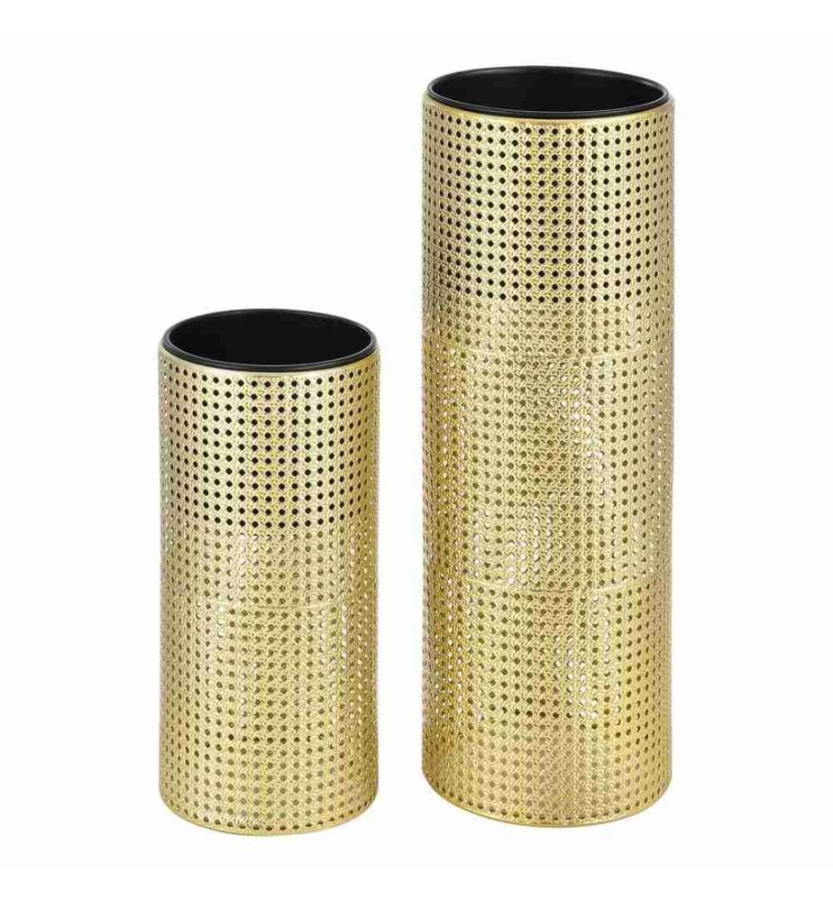 Supports à plantes Lüttich Set de 2 pièces Noir Doré