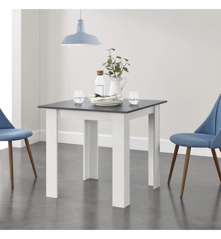 Tavolo da pranzo Algermissen 80x80x76 cm per 4 persone Grigio scuro Bianco