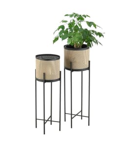 Set di 2 supporti per piante Colfontaine color sabbia nera