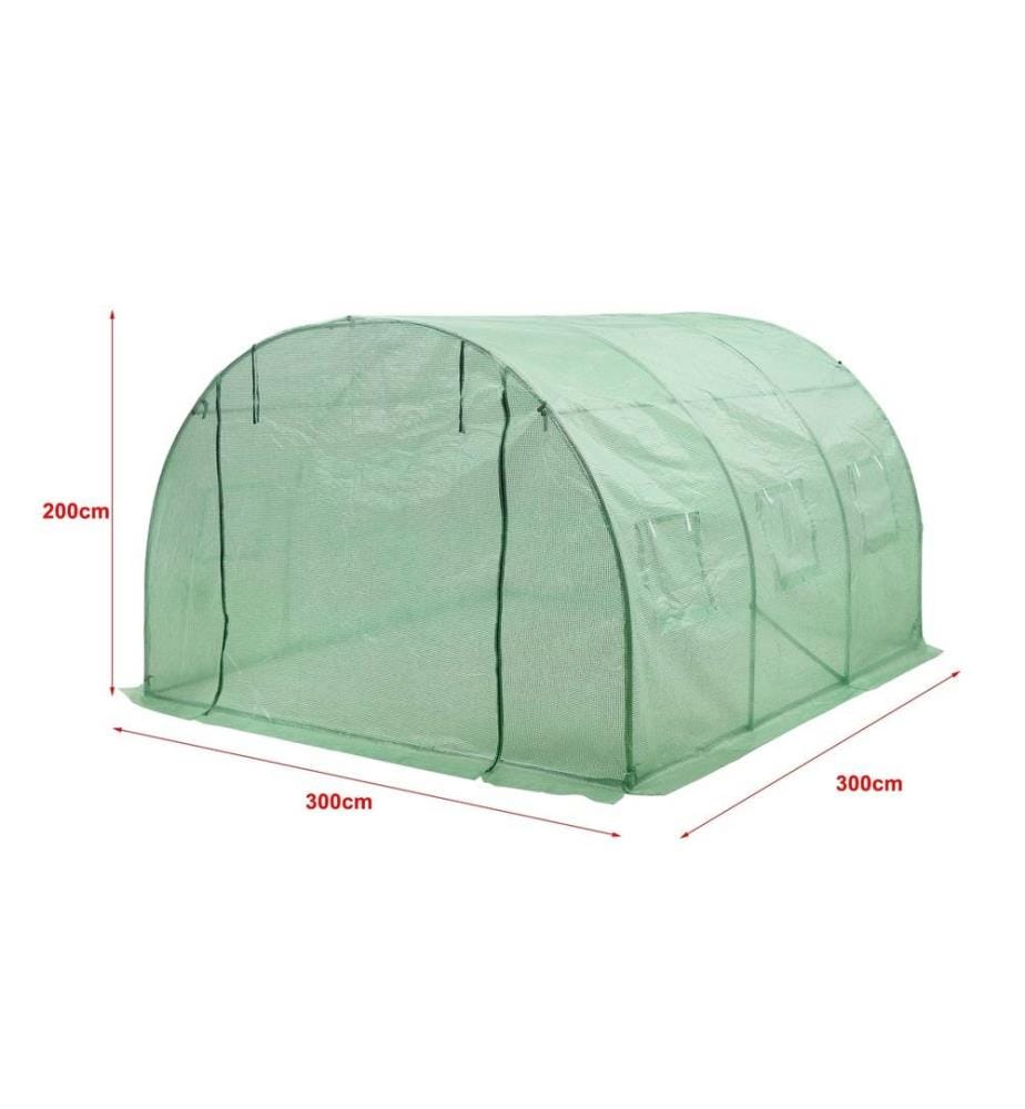 Tunnel per serre Dornbirn 300x300x200 cm Pellicola reticolare PE verde