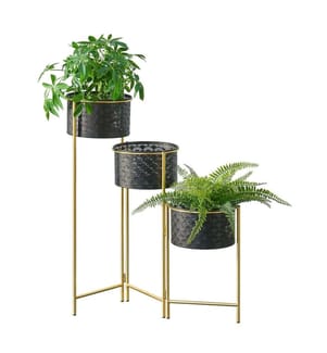 Support pour plantes Kieldrecht 3 pcs. couleur laiton noir