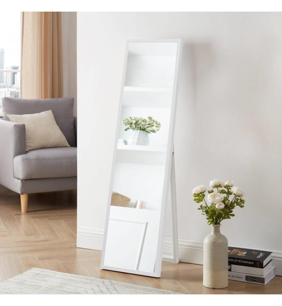 Specchio a stelo Giovinazzo 150x35 cm inclinabile Bianco