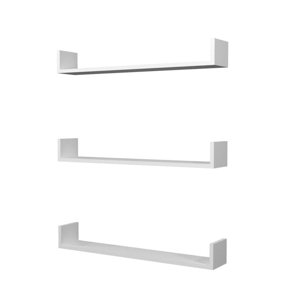 Scaffale a muro Höganäs 3 pezzi 90x15x12 cm Bianco