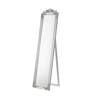 Specchio a stelo Arezzo 160x40 cm Rettangolare Inclinabile Barocco Argento