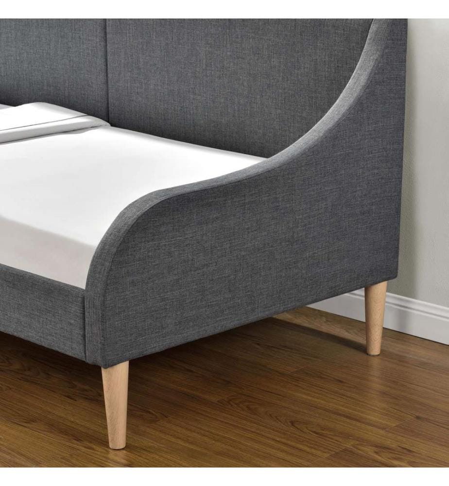 Divano daybed 90x200 cm con materasso a molle fredde grigio scuro