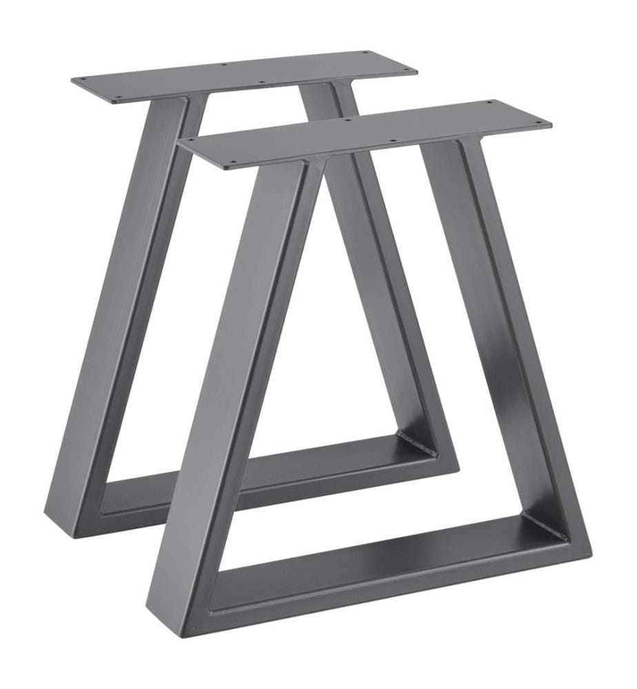 Pieds de table en métal, lot de 2 Pied de table trapézoïdal 40x10x40 cm