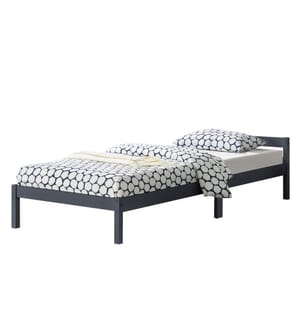 Lit en bois Nakkila 120x200 cm Lit double avec tête de lit Gris
