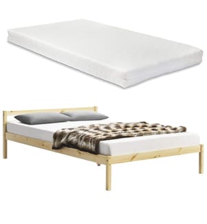 Letto in legno Lynge 180x200 cm con materasso naturale a molle fredde