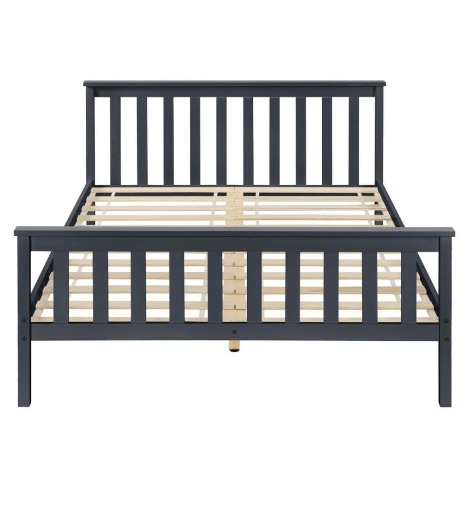 Lit en bois Hellnar 140x200 cm gris