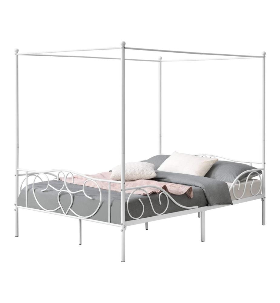 Hi mmelbett Finström 140x200 cm Cadre de lit métallique avec sommier à lattes