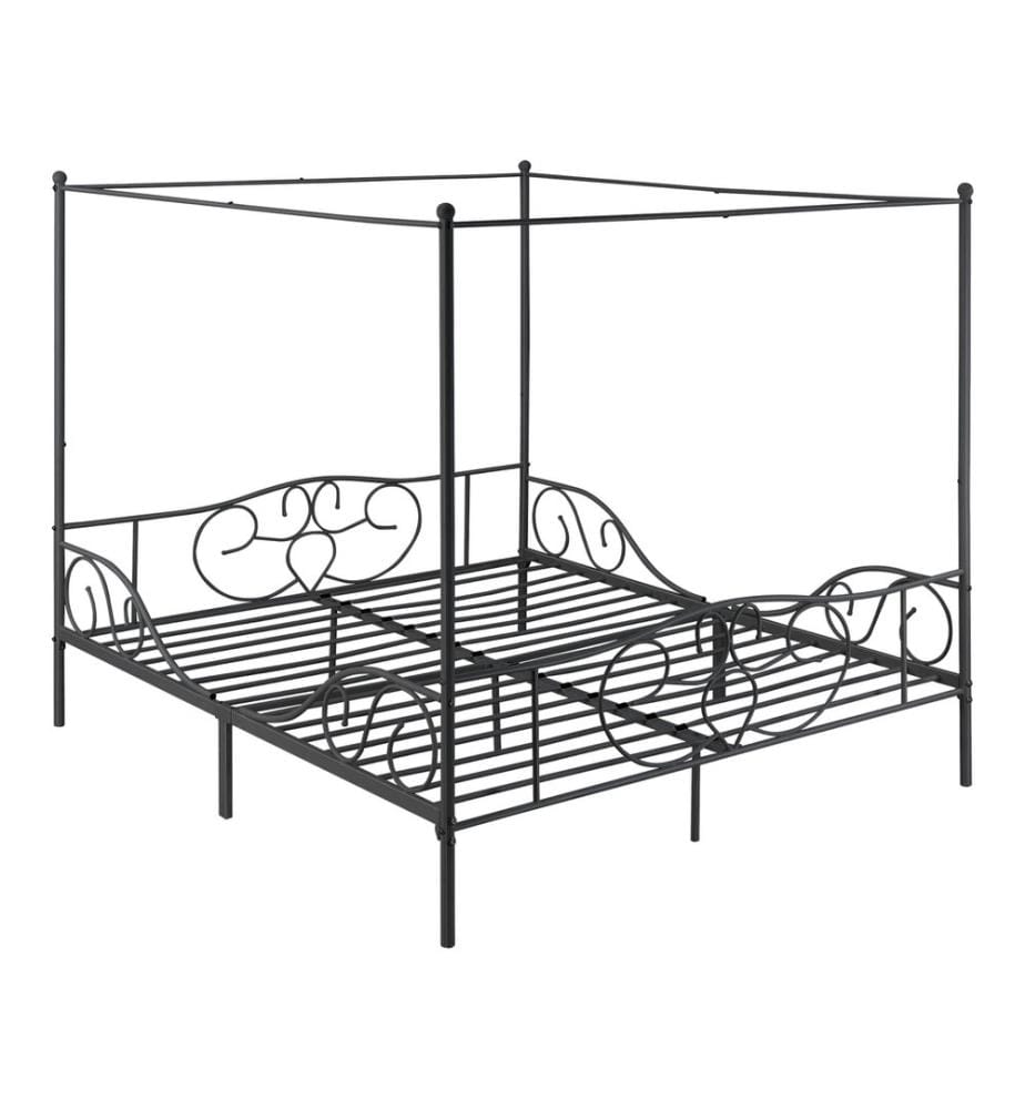 Hi mmelbett Finström 180x200 cm Cadre de lit métallique avec sommier à lattes