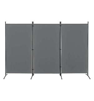 Schermo divisorio Teruel 3 pezzi 260x176 cm grigio scuro