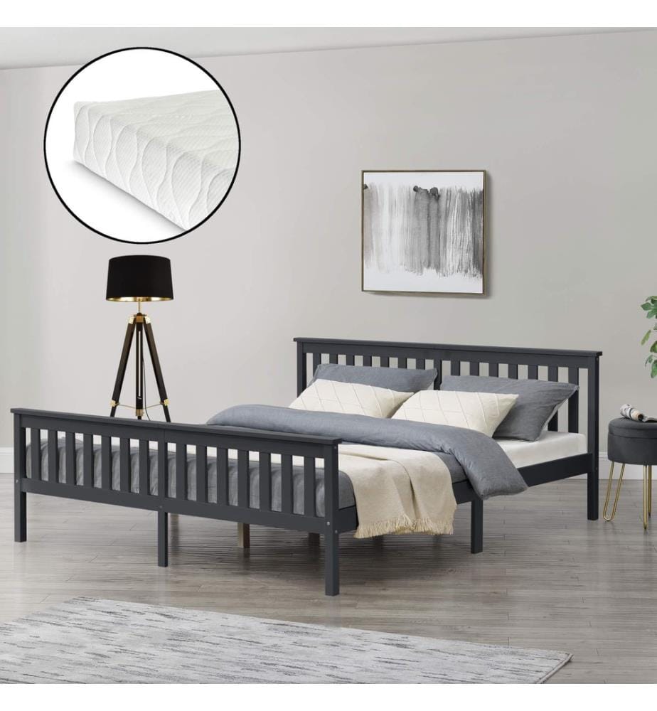 Letto in legno Breda 180x200 cm matrimoniale con materasso a molle fredde