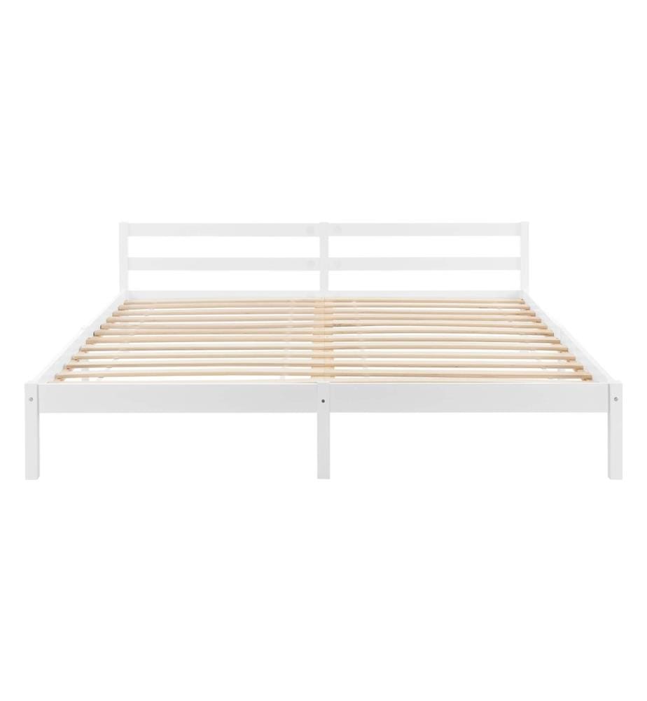 Letto in legno Nakkila 180x200 cm con materasso a molle fredde Bianco