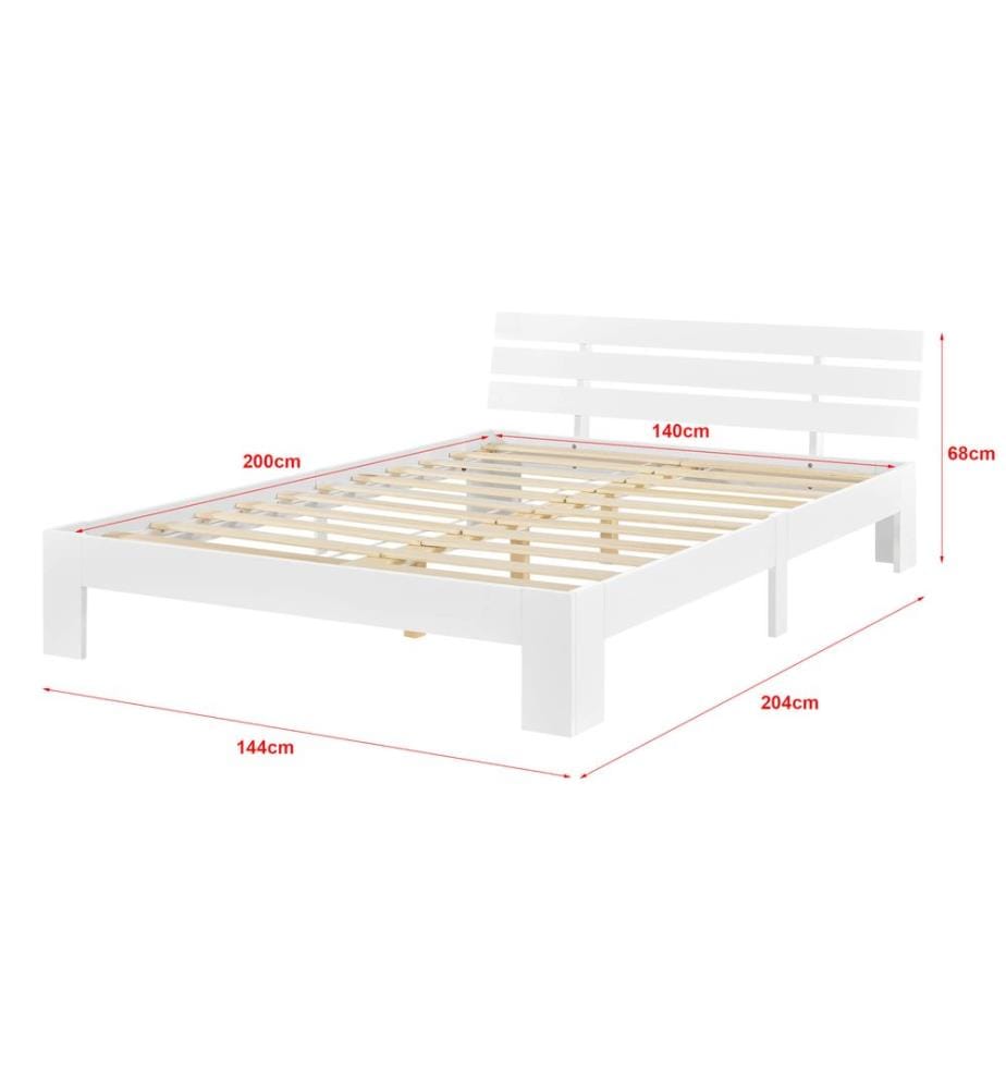 Letto in legno Nivala 140x200 cm con materasso a molle fredde Bianco