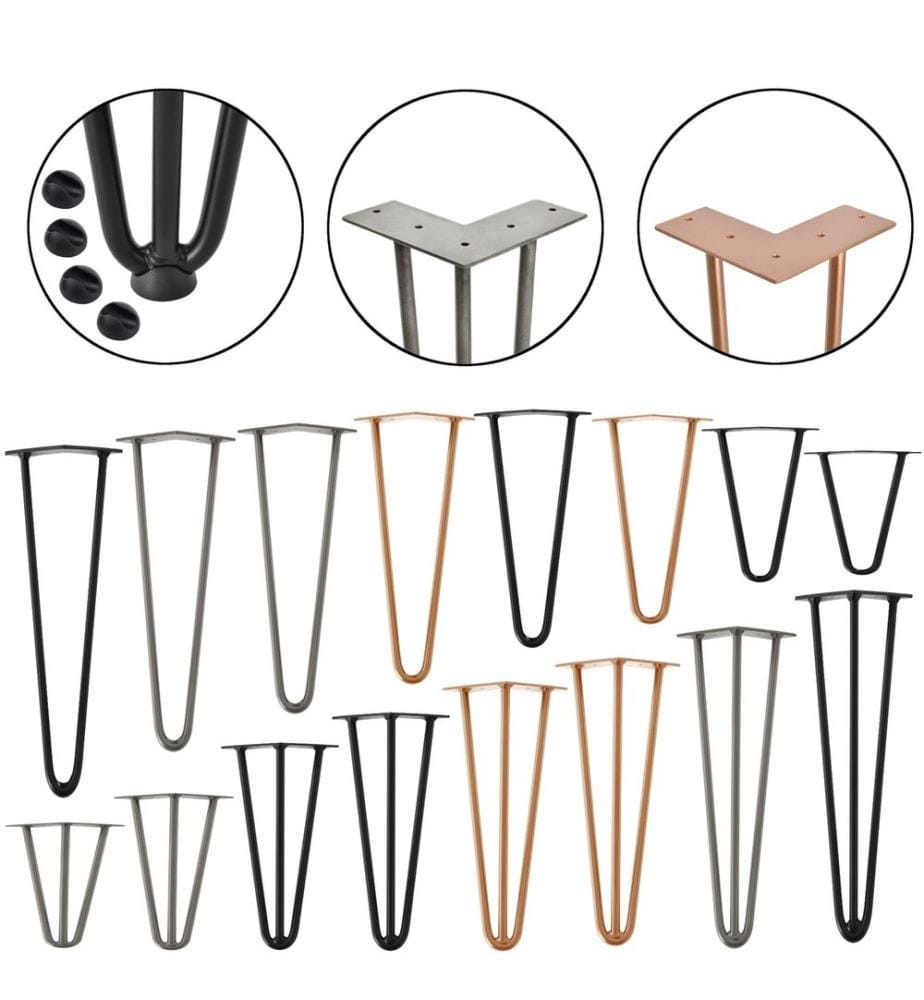 Set di 4 forcine 12,5 cm x 45 cm x 5 cm 2 montanti Gambe da tavolo Produttori