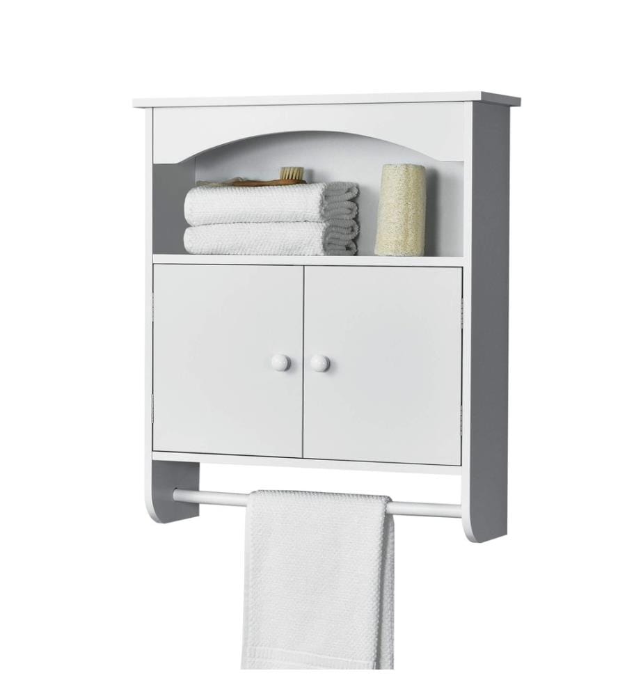 Badezi mmerschrank Graz 61x53x15 cm mit Handtuchhalter Weiss MDF