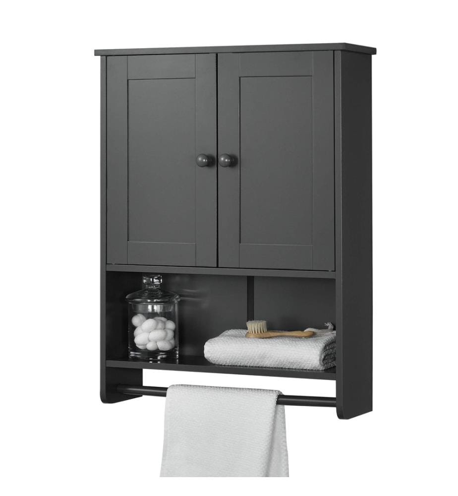 Badezi mmerschrank Steyr 65x49x15 cm Dunkelgrau MDF