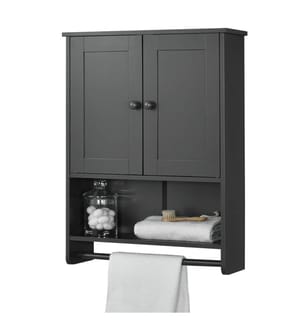 Badezi mmerschrank Steyr 65x49x15 cm Dunkelgrau MDF