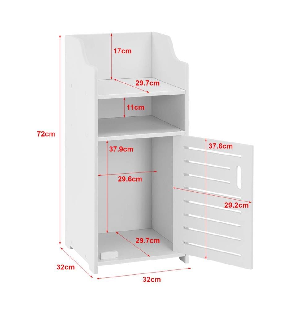 Badezi mmerschrank Skara 72x32x32 cm Weiss Midischrank