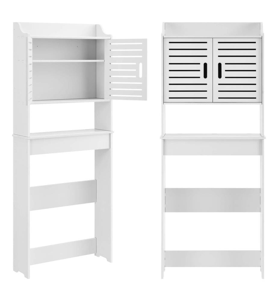 Badezi mmerschrank Storfors 155x62x20 cm WPC Weiss