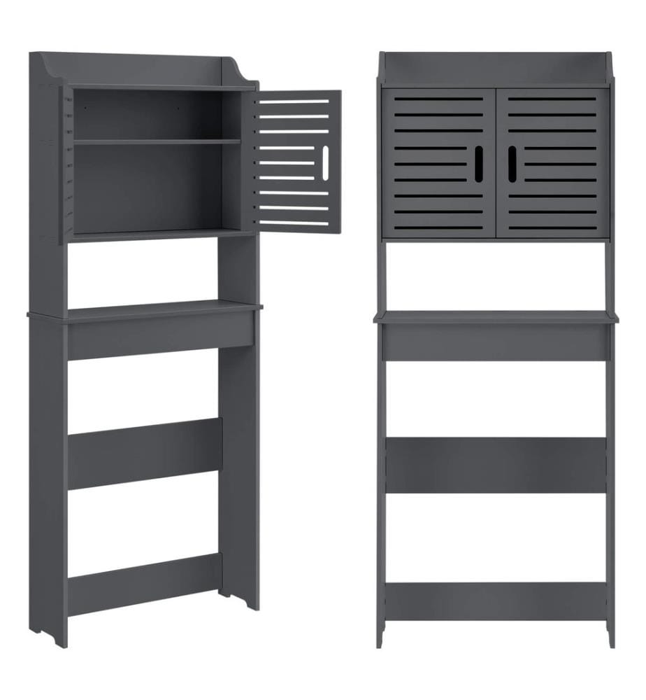 Badezi mmerschrank Storfors 155x62x20 cm WPC Dunkelgrau