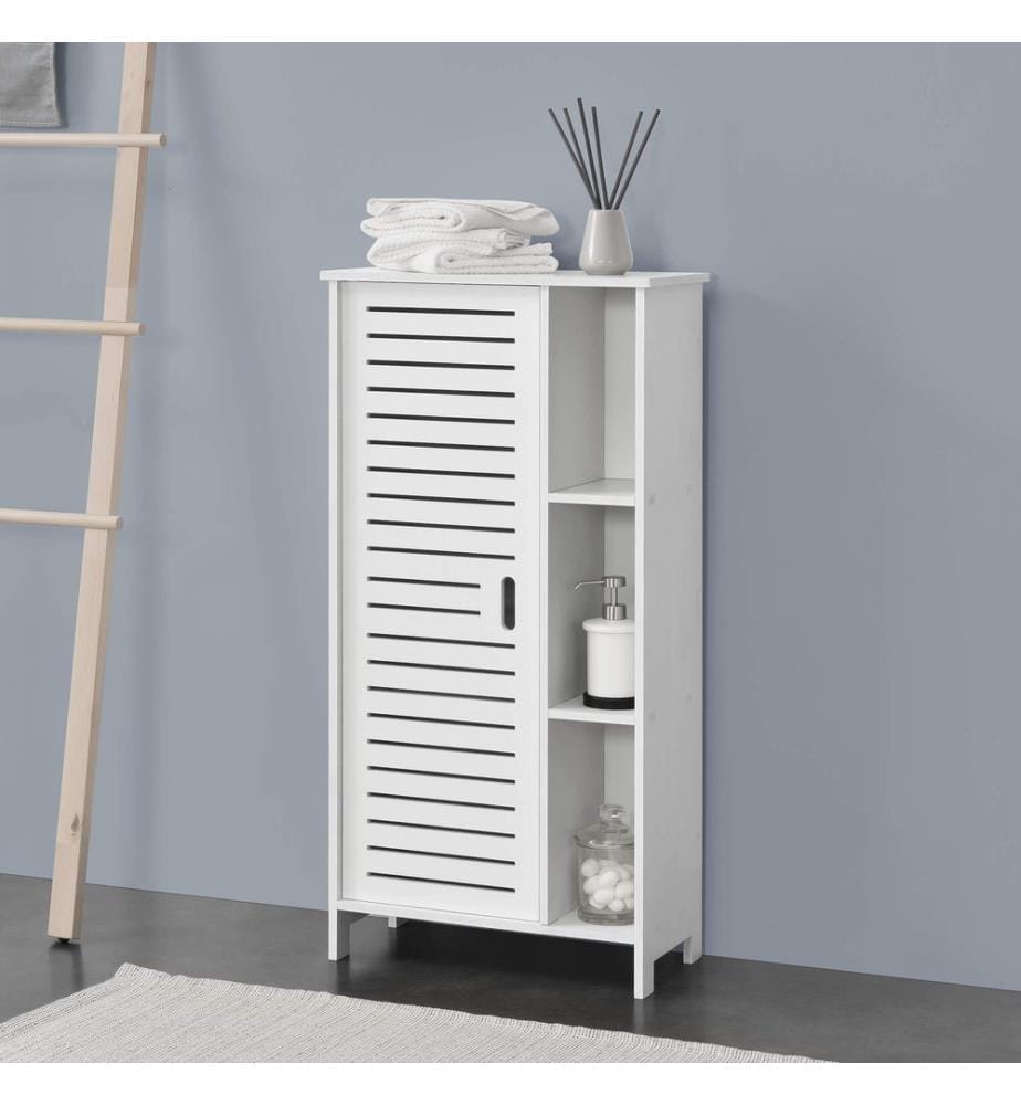 Badezi mmerschrank Vansbro 96x48x24 cm WPC Weiss