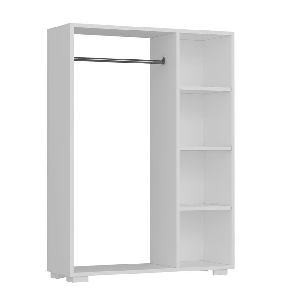 Kleiderschrank Nesbyen mit 4 Ablagen weiss