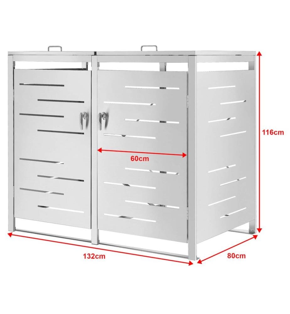 Farenwalde Garbage Can Cover for 2-Cubic-Meter Silver Can (116x132x80 cm)