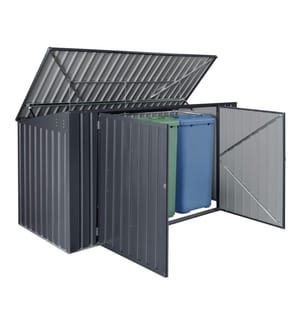 Mülltonnenbox Grebin für 3 Tonnen 237 x 101 cm Dunkelgrau