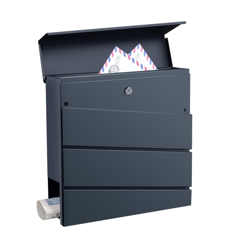 Briefkasten Achtrup 37x37x11 cm Stahl Anthrazit