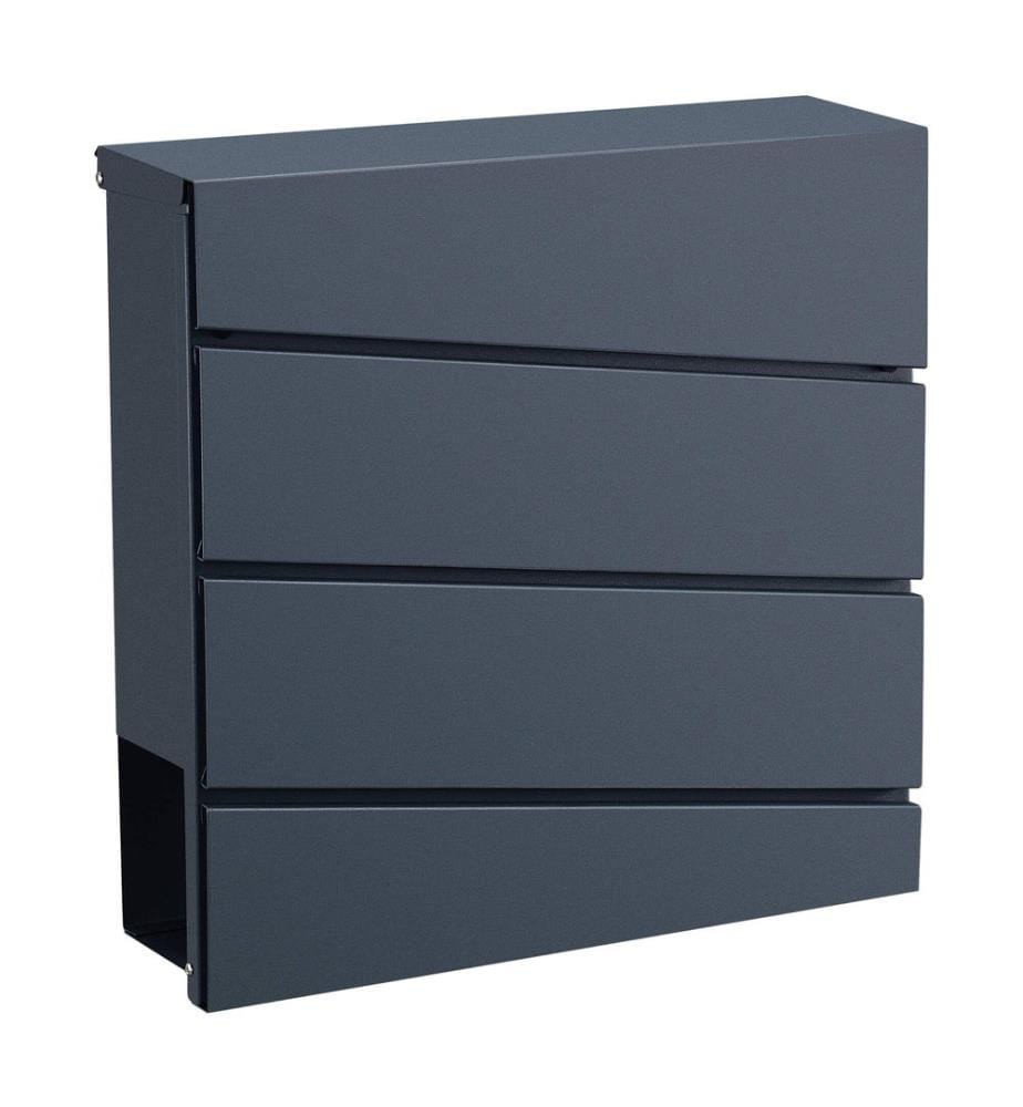 Briefkasten Achtrup 37x37x11 cm Stahl Anthrazit