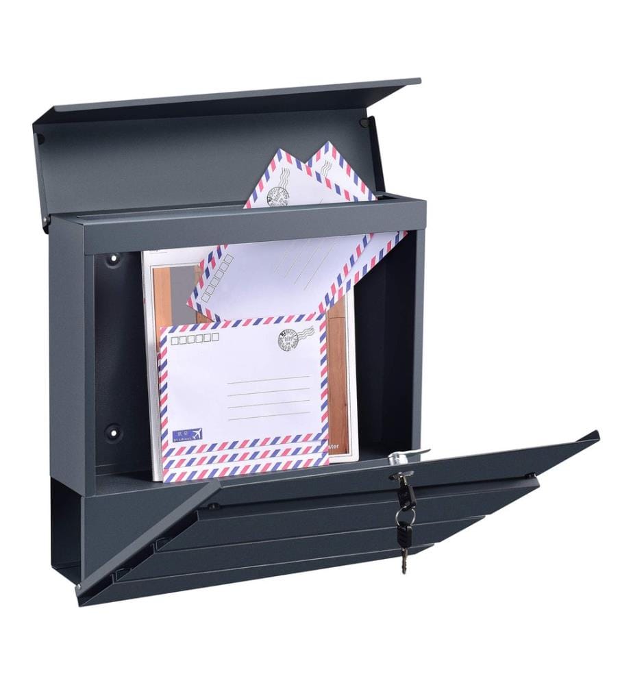Briefkasten Achtrup 37x37x11 cm Stahl Anthrazit